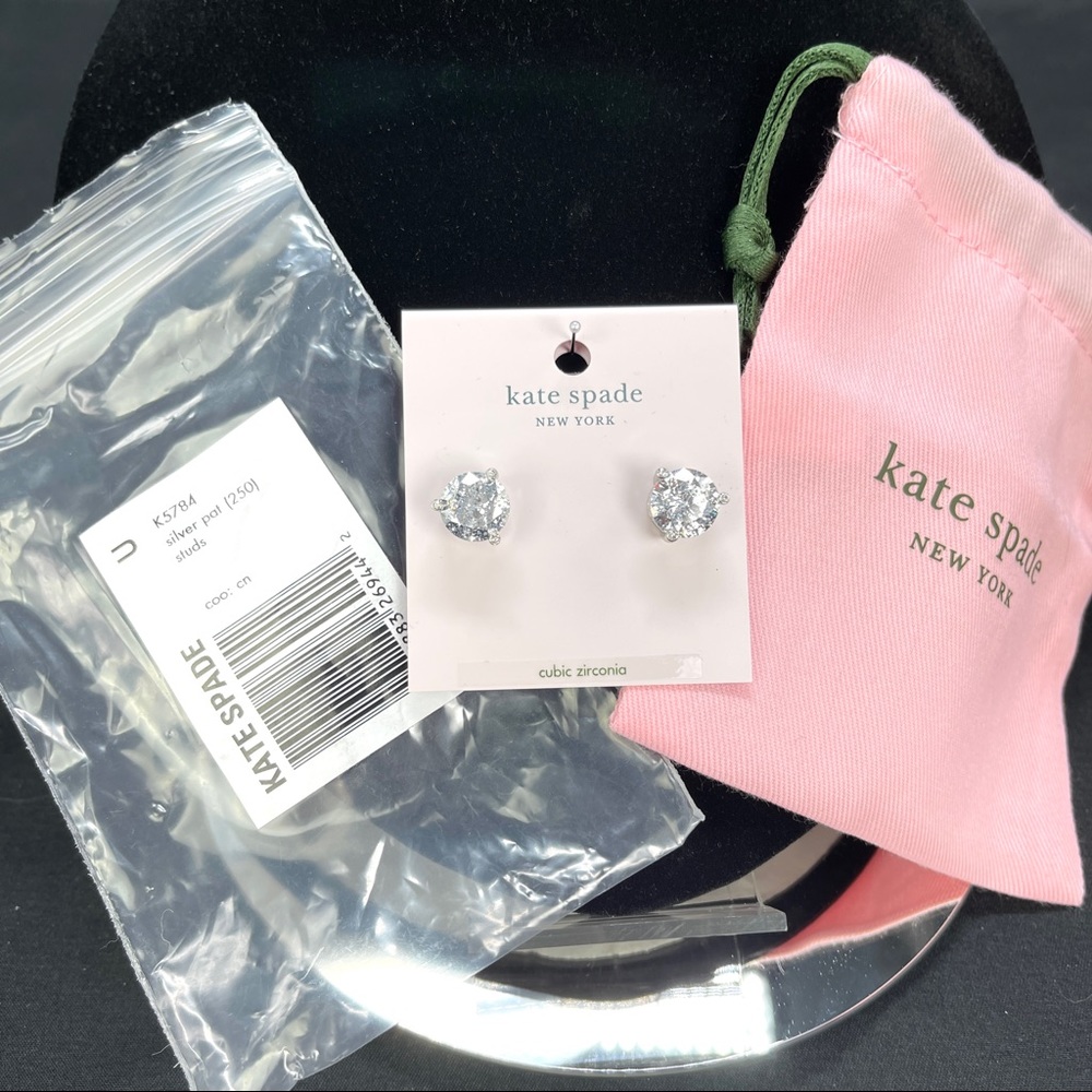 Kate Spade Rise and Shine Stud Earrings Silver Patina - Picture 3 of 9